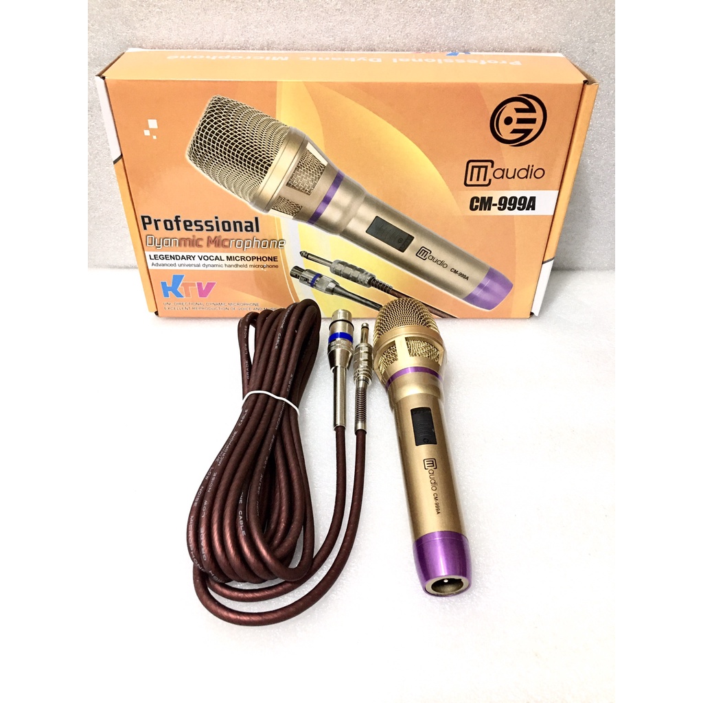 Micro Karaoke Có Dây CM-999A Màu Gold